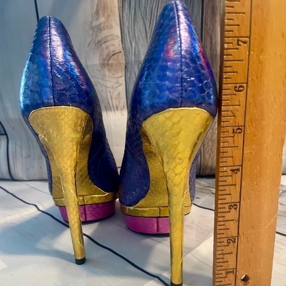 Brian Atwood Bf Fontanne DK BLUE SN Platform Women's Heels Shoes Size 6.5 NEW! - Picture 7 of 9